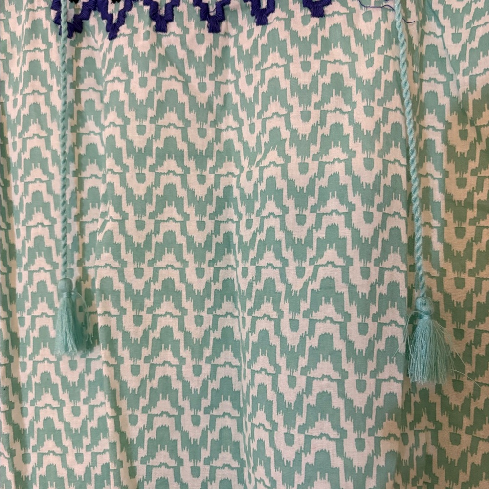 Talbots Embroidered Sleeveless Top - Blue and White - Picture 3 of 5
